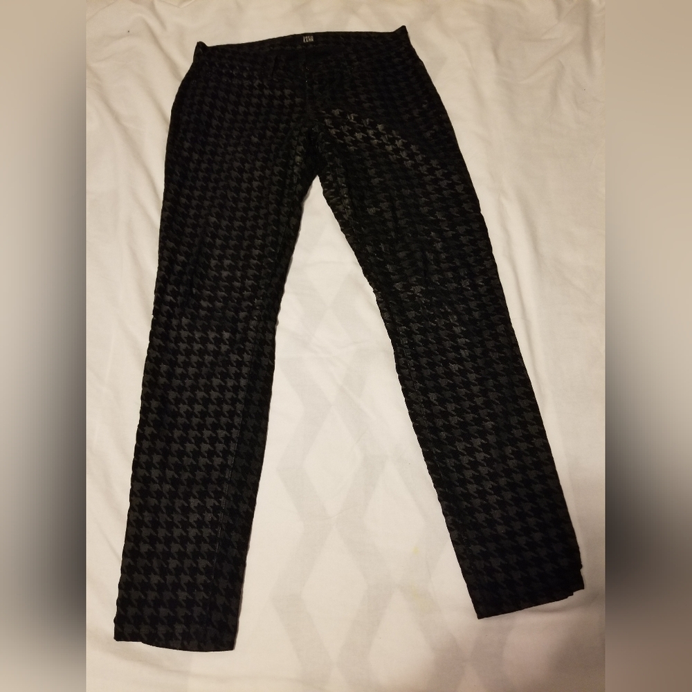 David Kahn Black Corduroy Hounds Tooth The Edge Pants Sise 25